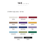 My Color Code thread color chart — 143Code bracelet available in multiple nylon cord shades