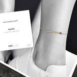 Delicate 18k solid gold Morse code anklet with birthstone — stylish personalized gift for her