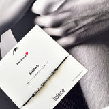 Black Silver Morse Code - Bracelet 925 Sterling Silver
